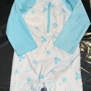 Disney Baby Aqua and White Onesie